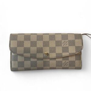 Louis Vuitton Damier Azur Beige/Taupe Long Flap Wallet